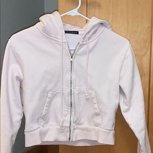 Pale Pink Brandy Melville Cropped Sweatshirt